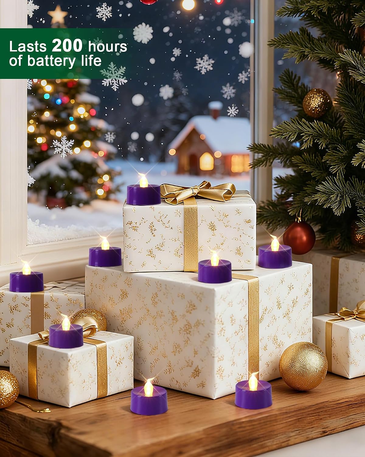 Homemory Led Battery Operated Tea Lights, Fake Electric Flickering Candles