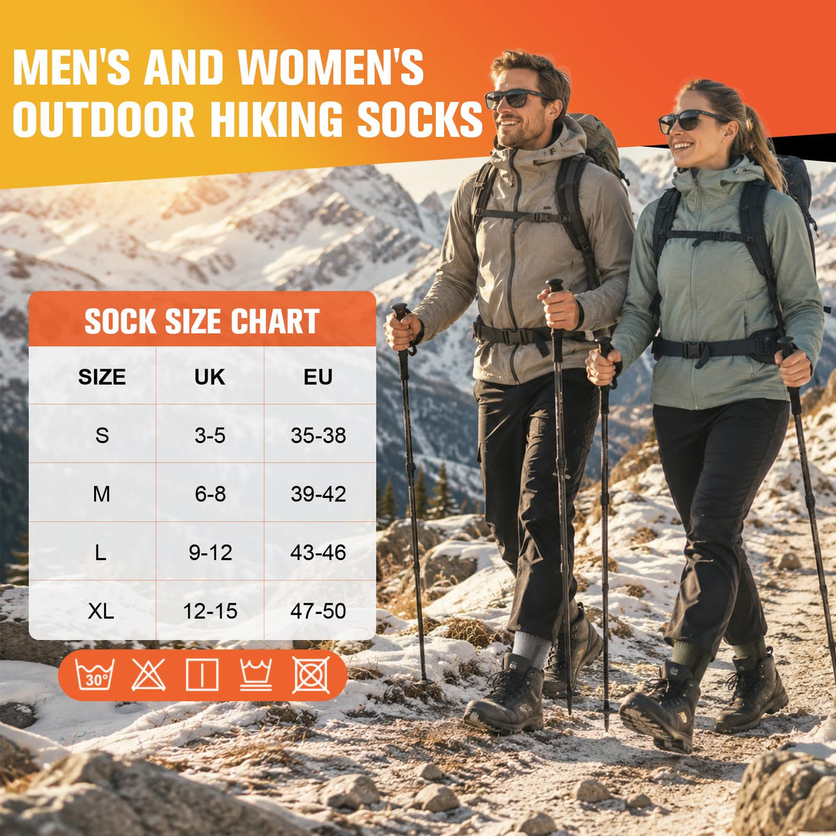 Merino Wool Hiking Socks for Men Women, Thermal Thick Warm Socks