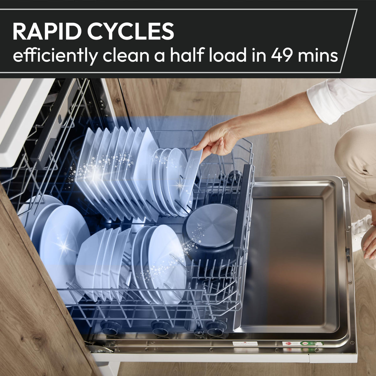 Hoover H-DISH 300 Dishwasher, 13 Place Settings, Black, C Class