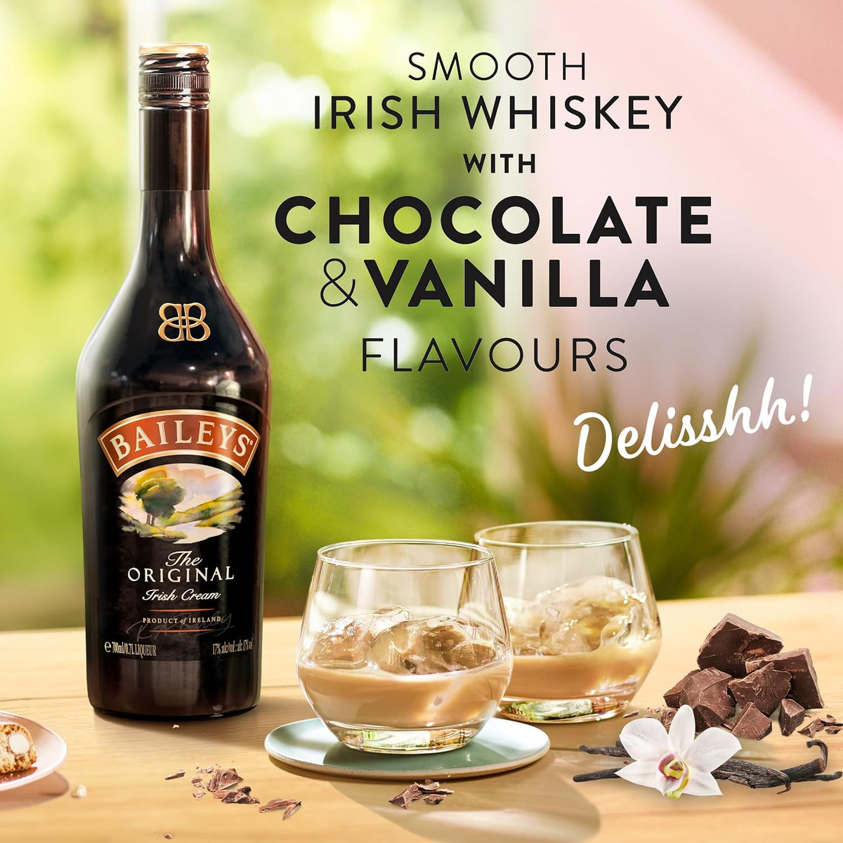 Baileys Original Irish Cream Liqueur | 17% vol | 1L | Fine Irish Whiskey & Dairy Cream | Rich Chocolate & Vanilla Flavours | Great Over Ice or in Cocktails
