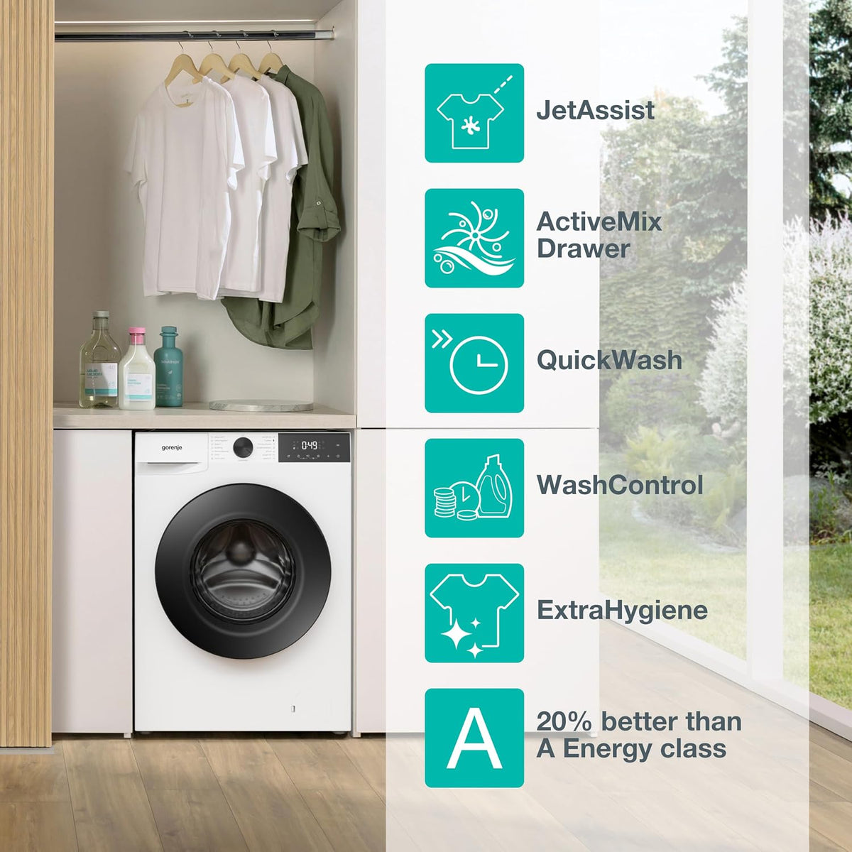 Gorenje 11 kg 1400 rpm Freestanding Washing Machine, White - WG2P114A22/UK