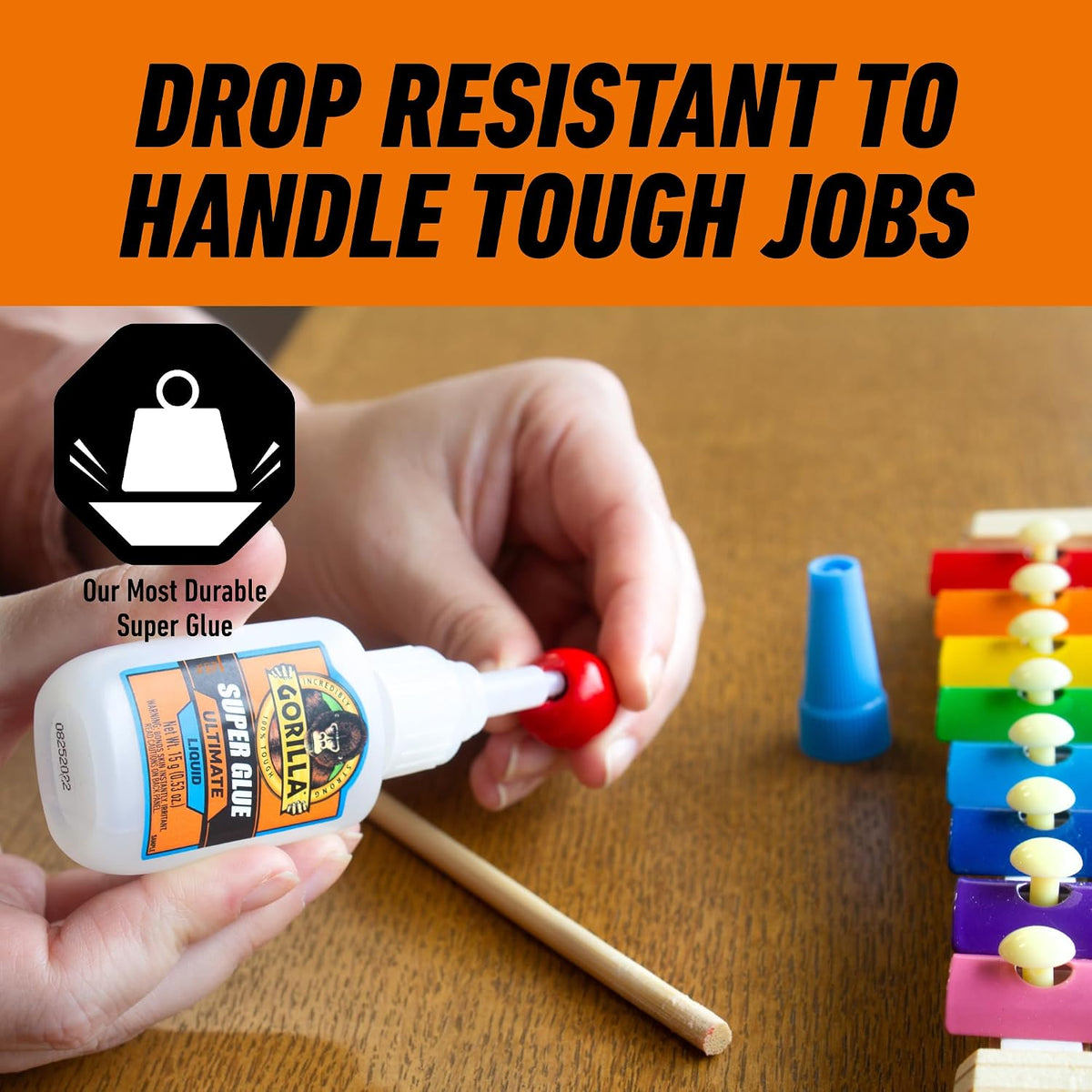 Gorilla Ultimate Super Glue, Clear Glue, 15 Grams (Pack of 1) - Fast-Setting Cyanoacrylate for Quick Fixes & Repairs with Anti-Clog Cap