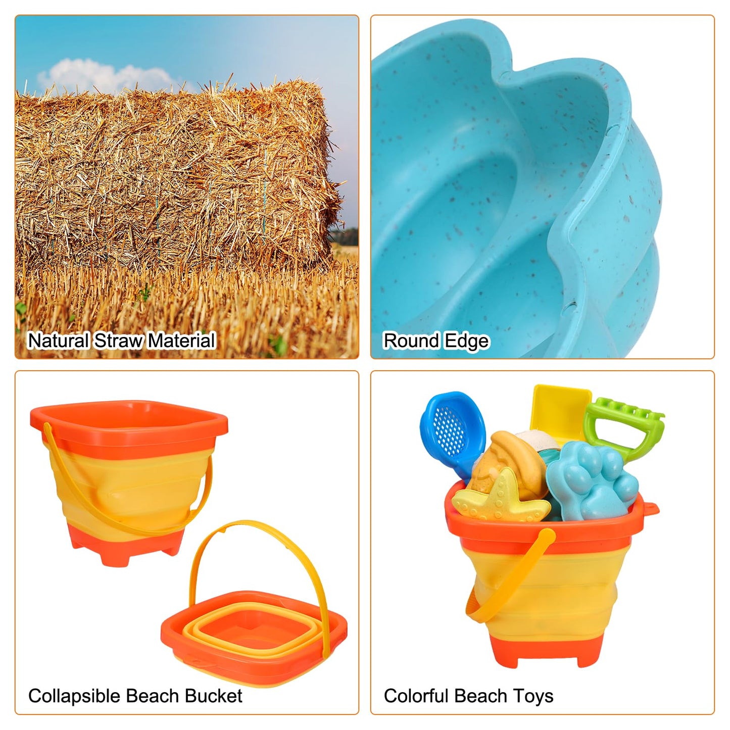 Beach Sand Toys Set, 19Pcs Sand Pit Toys With Collapsible Bucket and Spade Beach Set Kids Sand Sandpit Toys for Toddlers, Outdoor Fun Sand Toys for Boys Girls Toddlers Age 3 4 5 6 7 8