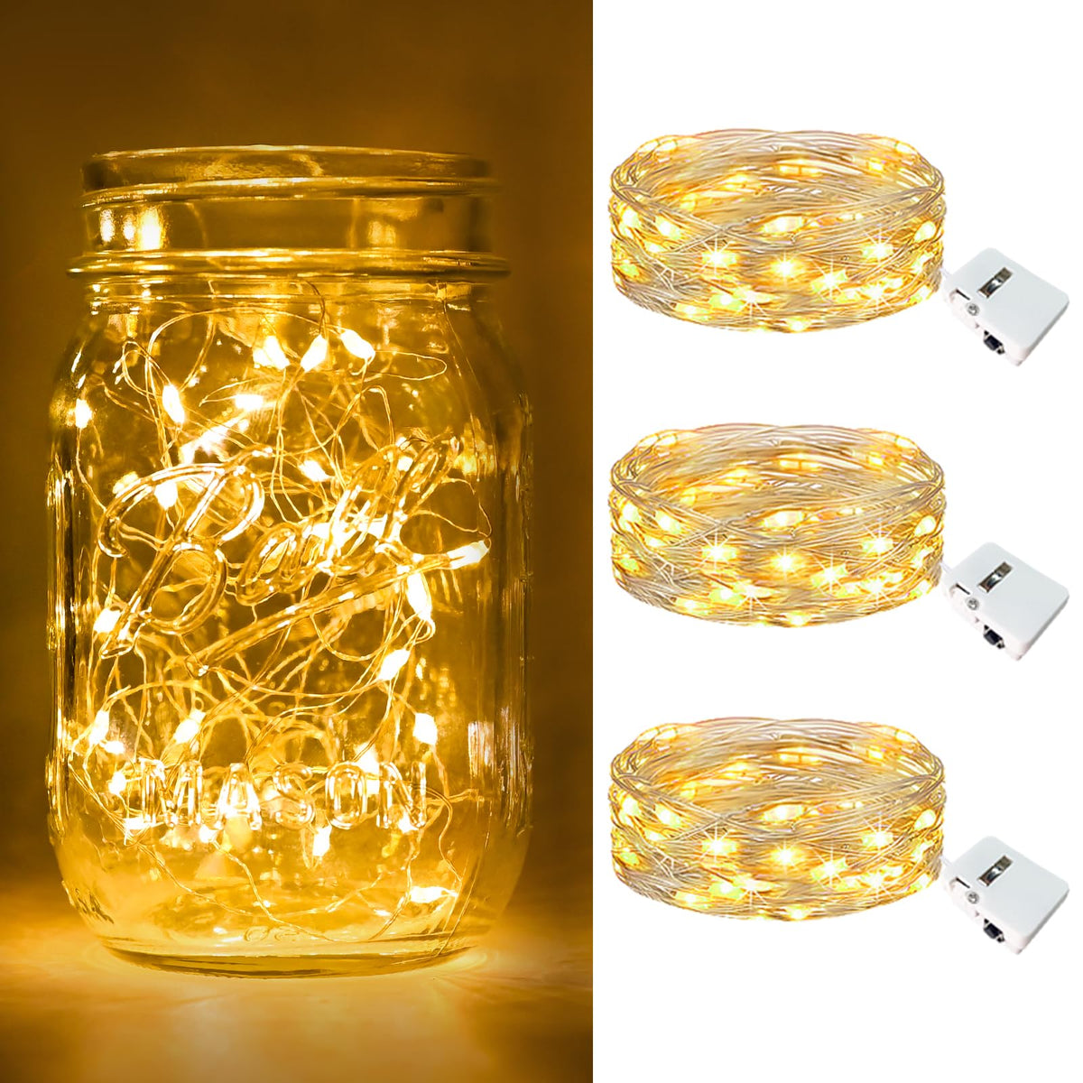btfarm 12 Pack 3 Modes Fairy Lights Battery Operated, 2M 20LED String Light