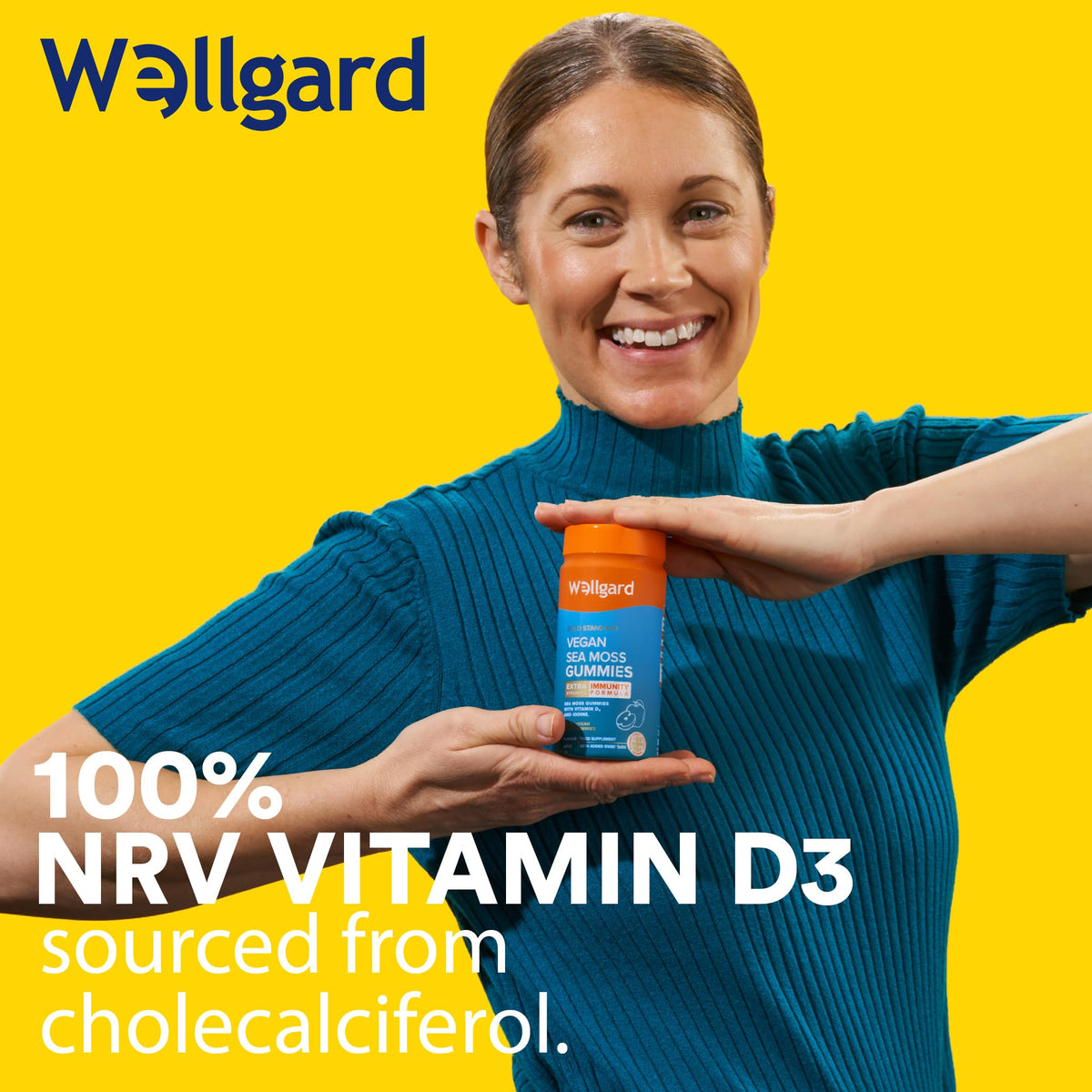 Wellgard Kids Calcium & D3 Gummies - 2 Month Supply - Vegan Chewable Calcium and Vitamin D3 Gummies, Mixed Berry Flavour