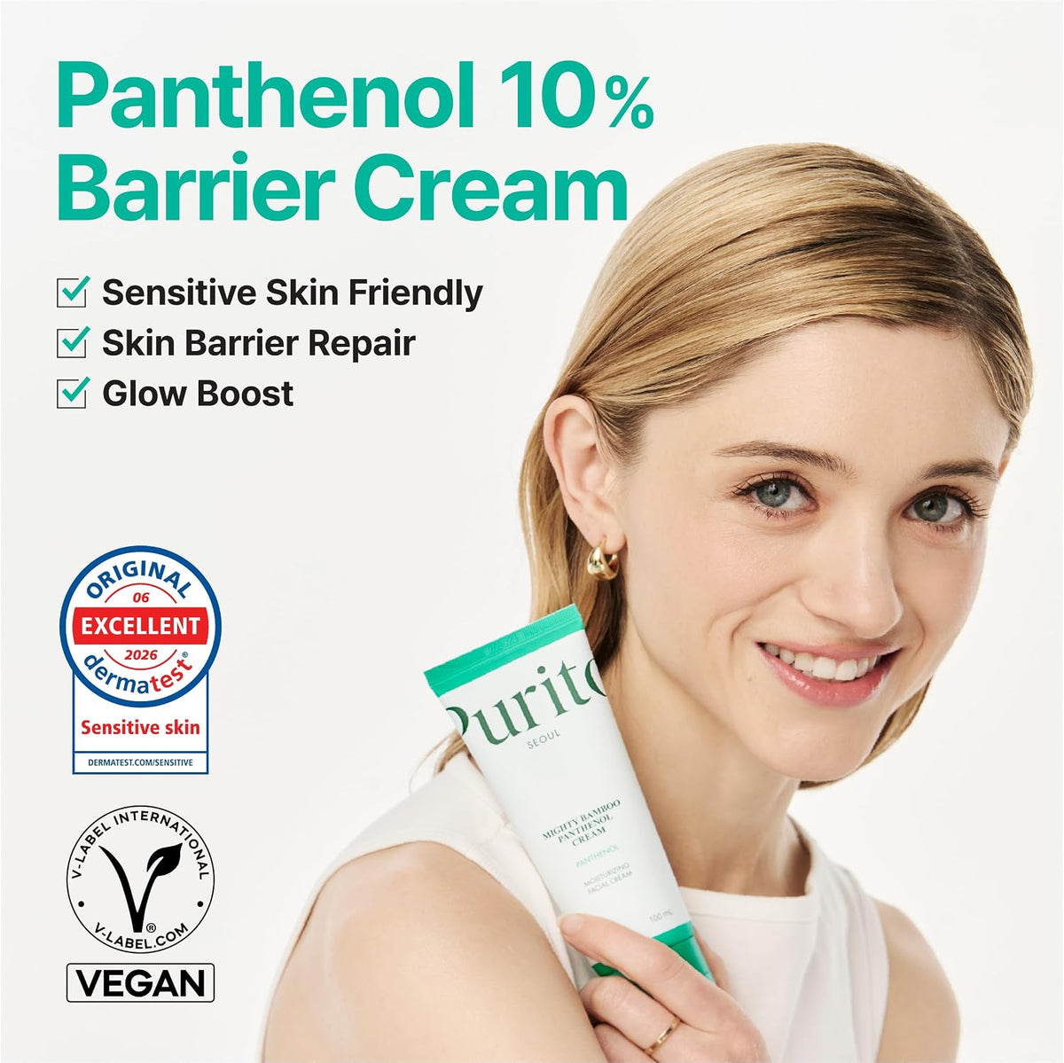 PURITO Panthenol 10% Cream for Sensitive Skin, 100mL
