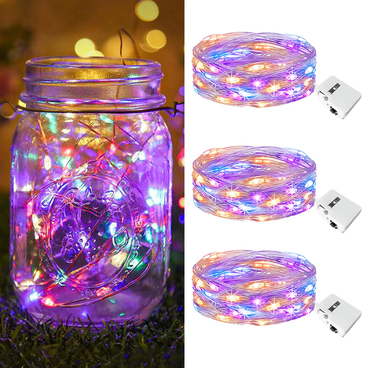 btfarm 12 Pack 3 Modes Fairy Lights Battery Operated, 2M 20LED String Light