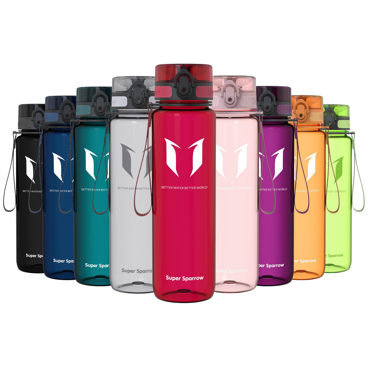 Sparrow Water Bottle 500ml/750ml/1L BPA-Free Tritan Drinks Bottle One-Click