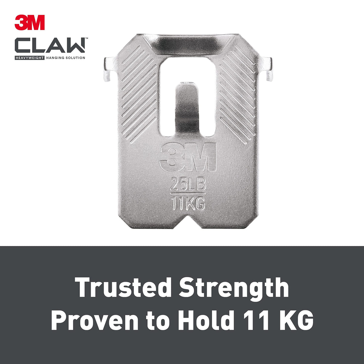 3M Claw Plasterboard Picture Hanging Wall Hooks For Hanging Home Décor, 4 Hangers, Holds up to 7 kg - Ideal for Heavyweight Items