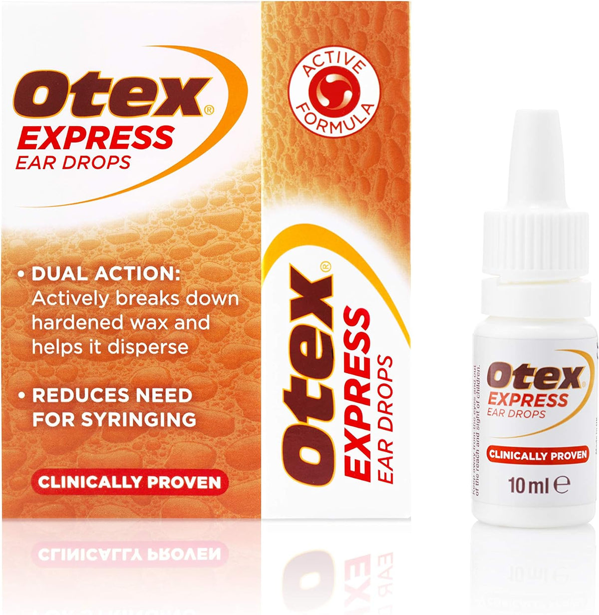 Otex Express Ear Drops. Clinically Proven Ear Wax Removal Drops for Excessive, Hardened Ear Wax. Can Reduce The Need For Syringing or Microsuction, 10ml