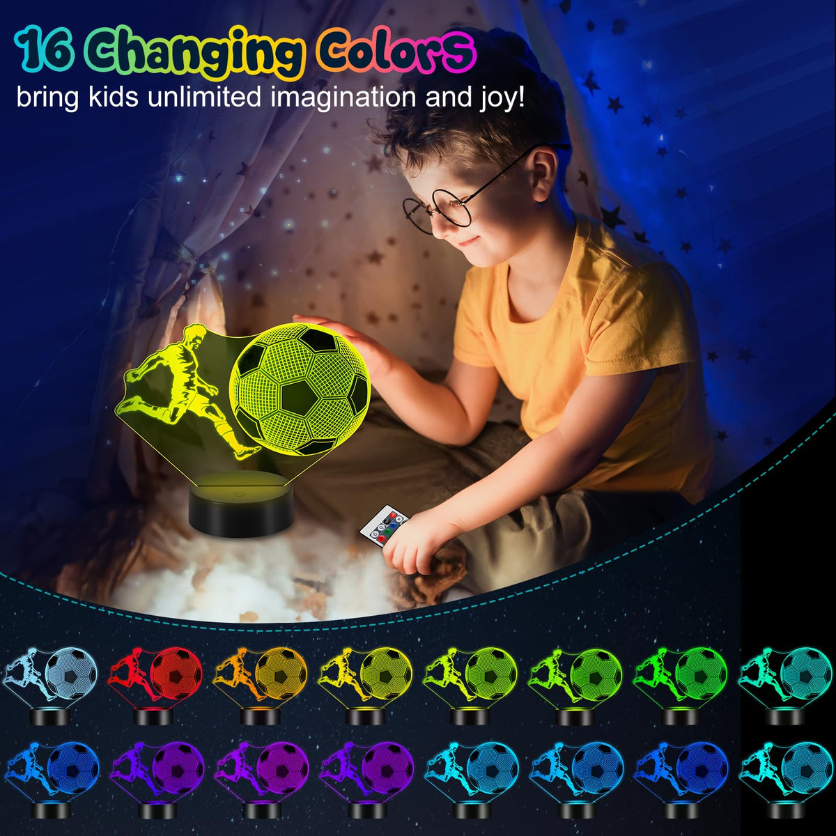 Linkax Horse Gifts for Boys, 3D Illusion Night Light for Girl Bedroom Decor