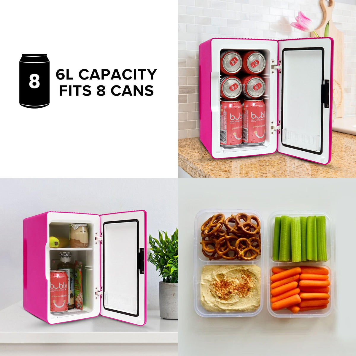 Mini Fridge For Bedrooms 4L Small Fridge 6 Can Table Top Quiet Mini Fridges For Skincare Office Food Drinks Kids Home Car & Travel 12v Portable Cooler Warmer Refrigerator by Coca-Cola, PB Red