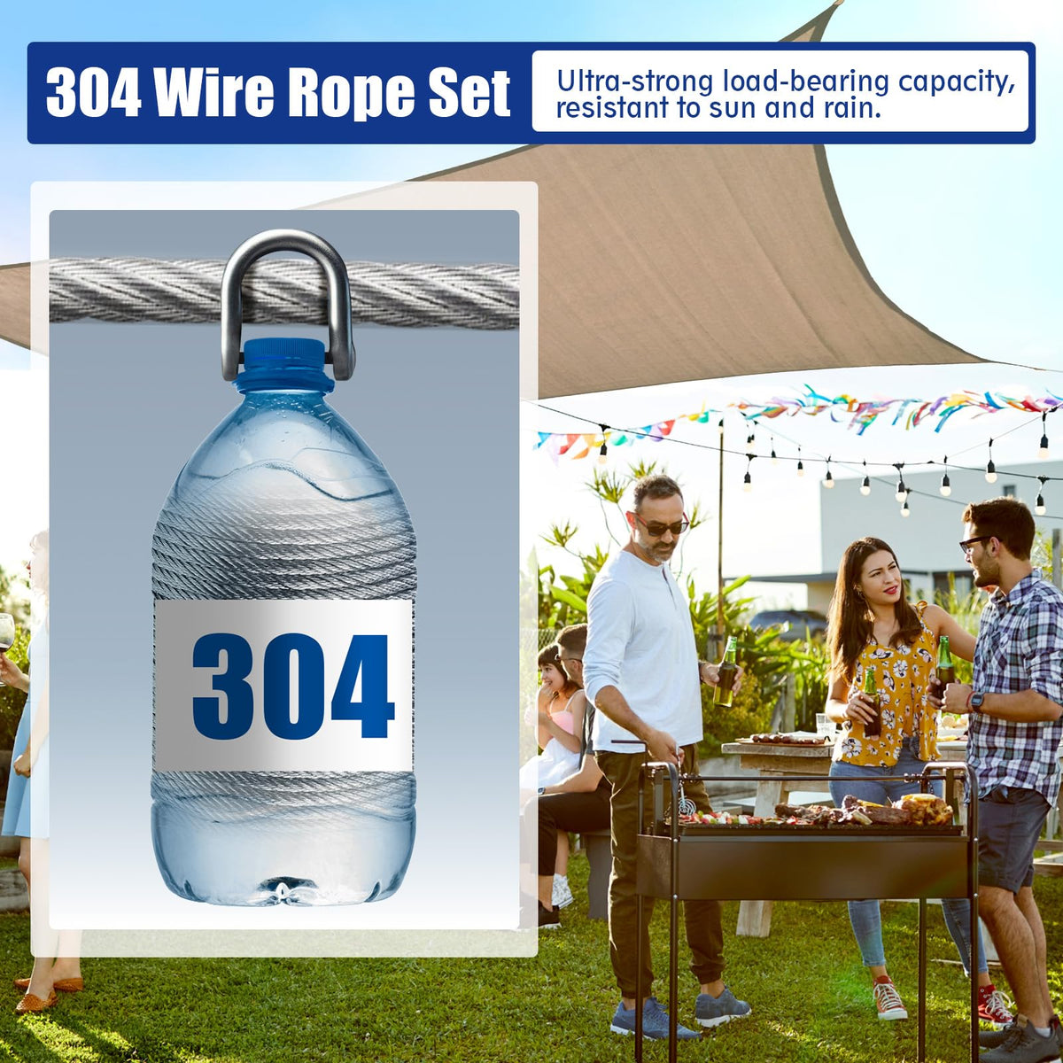 35M 69Pcs Garden Wire for Climbing Plant,Stainless Steel Cable Kit