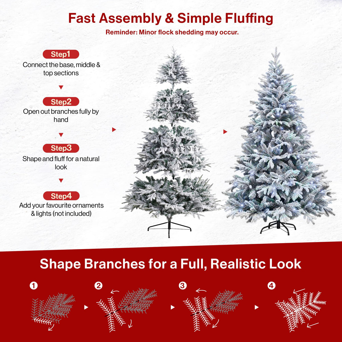 7ft Premium Christmas Tree 1432 Branch Tips Green Xmas Trees Bushy Artificial Christmas Tree Pine Tree with Metal Stand Easy to Assemble Realistic Spruce Branches Christmas Tree for Indoor and Outdoor