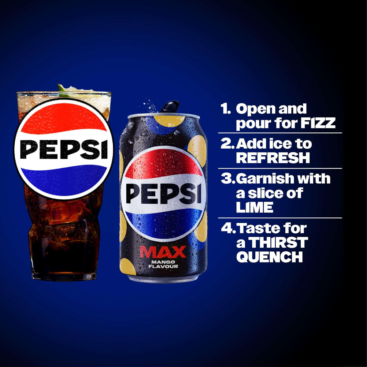 Pepsi Max Caffeine Free Cola | 330ml Can | 8 Pack