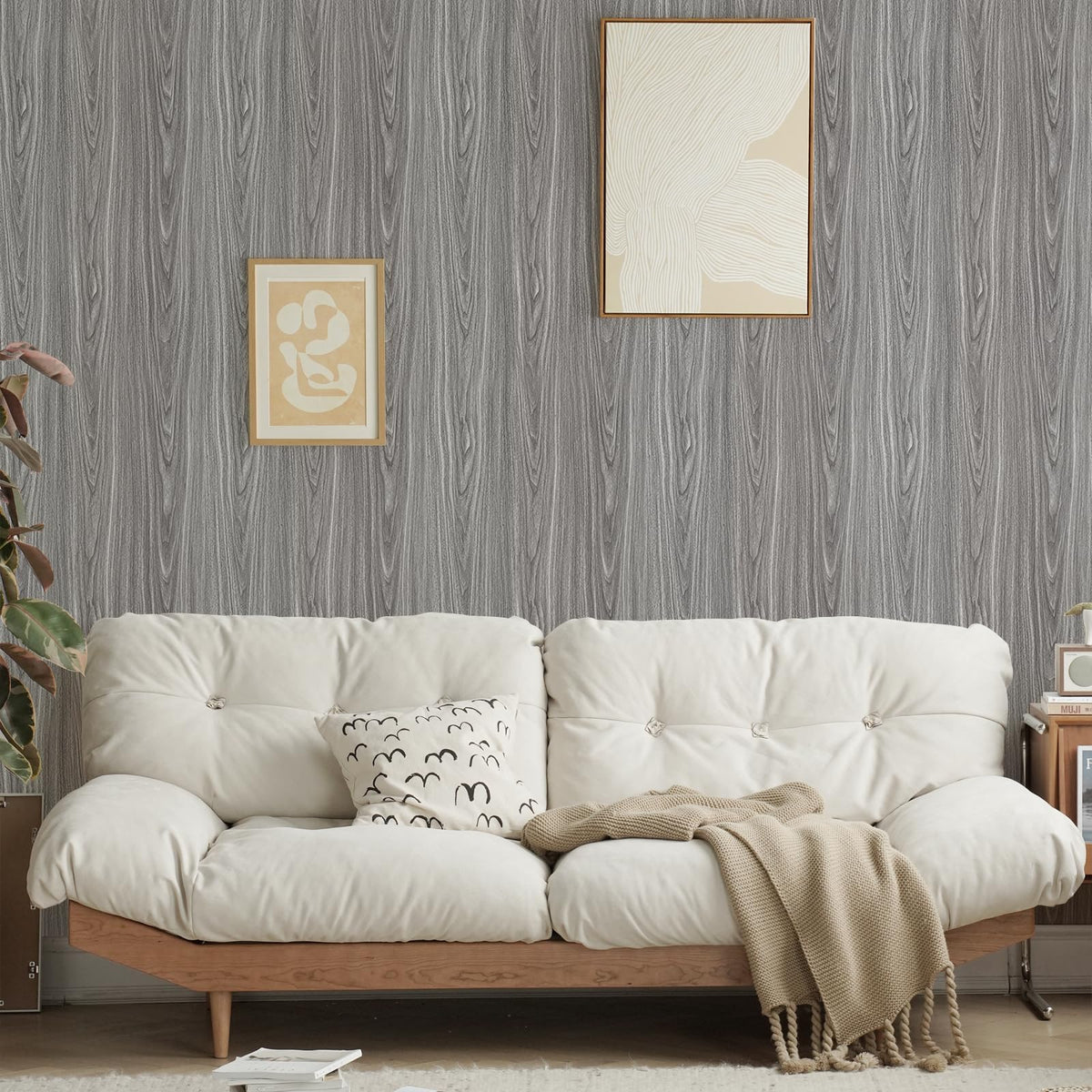 Abyssaly White Wood Effect Sticky Back Plastic for Furniture & Walls