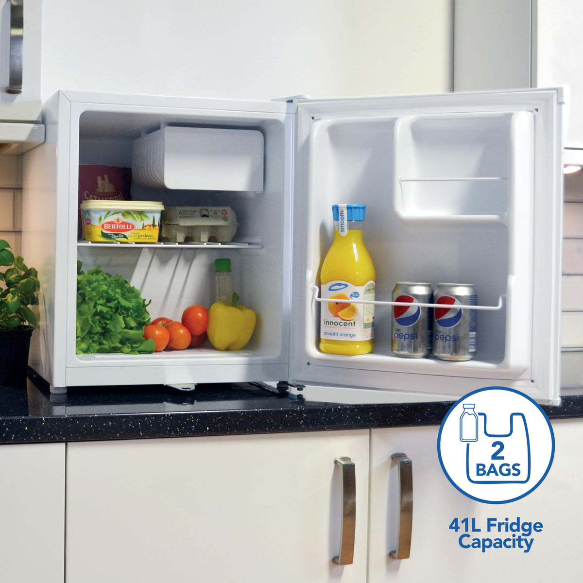Igenix IG3751BL Table Top Mini Freezer with 33 Litre Capacity, 1 Wire Shelf, Reversible and Lockable Door, Black