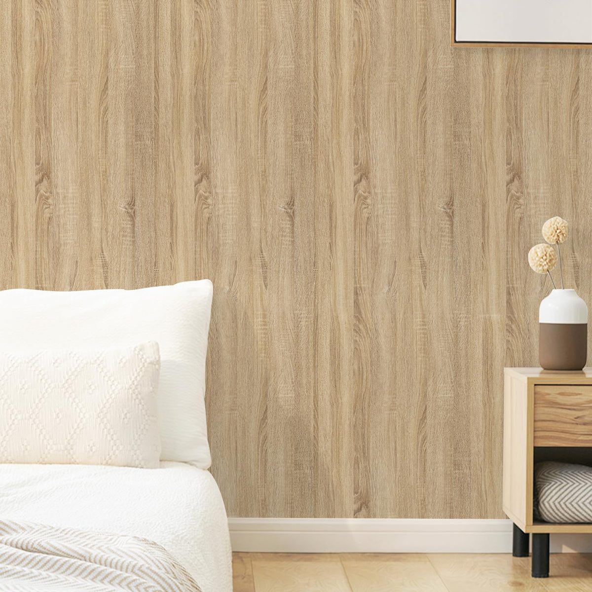 Abyssaly White Wood Effect Sticky Back Plastic for Furniture & Walls