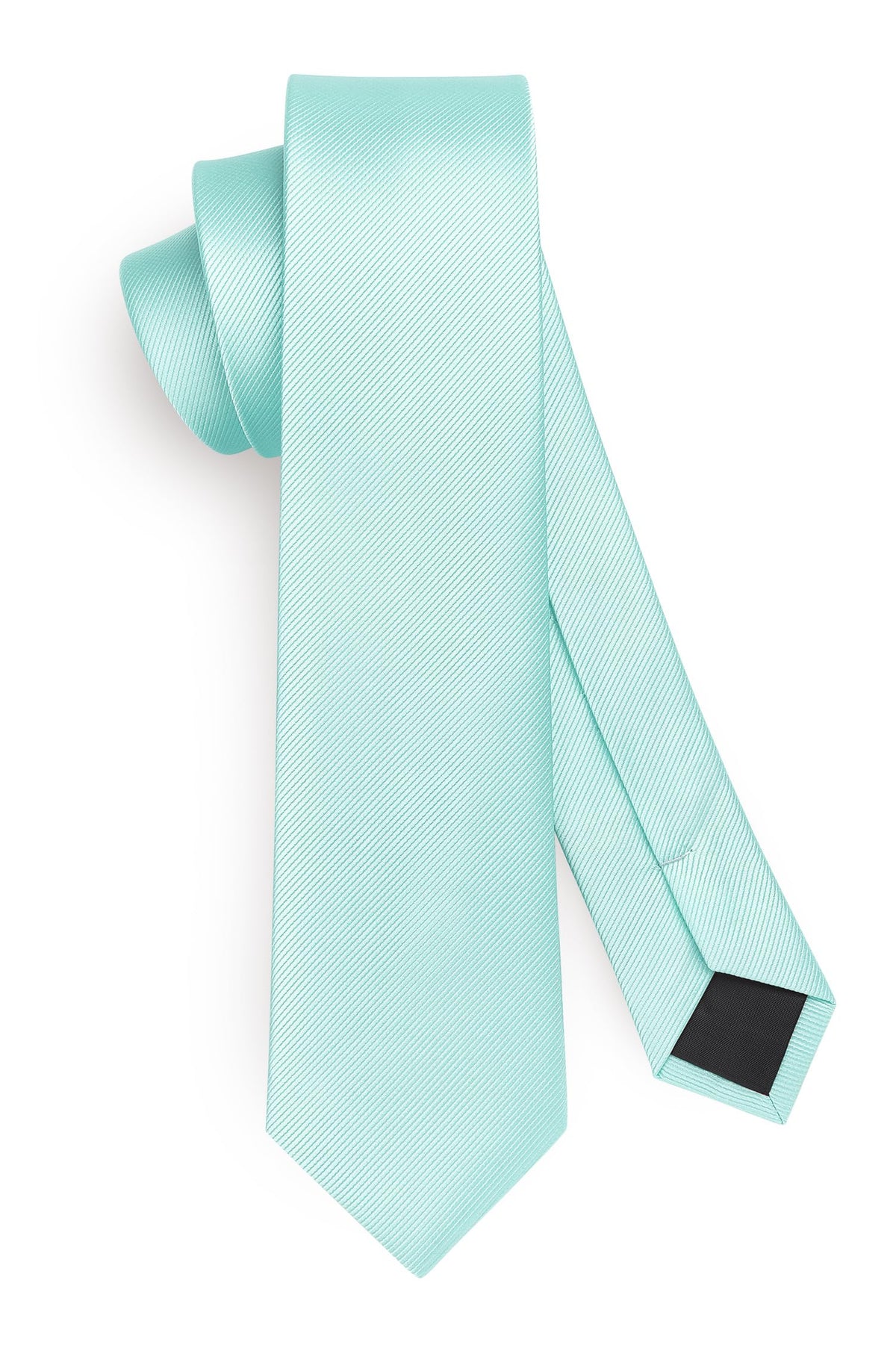 HISDERN Skinny Tie Solid Color 6cm Slim Ties for Men Wedding Classic Formal Business Necktie