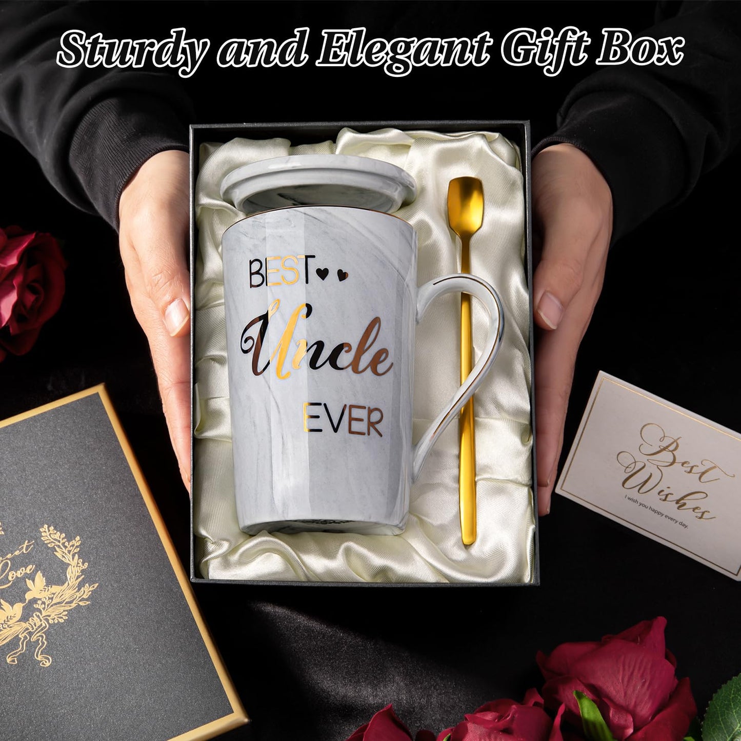 Unique Teacher Appreciation Gifts for Women - Best Teacher Gifts for Teachers, 14oz Pink Marble Ceramic Coffee Mug Printed with Gold, Retirement Birthday Graduation Ideas, End of The Year, Gift Boxed