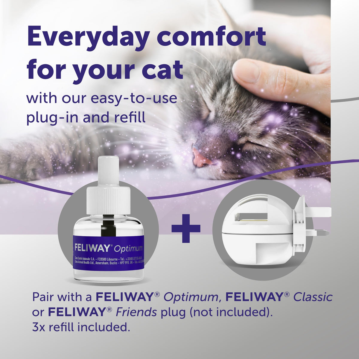 Feliway Optimum Cat Calming Pheromone Plug-In Diffuser Refill, 1 Refill