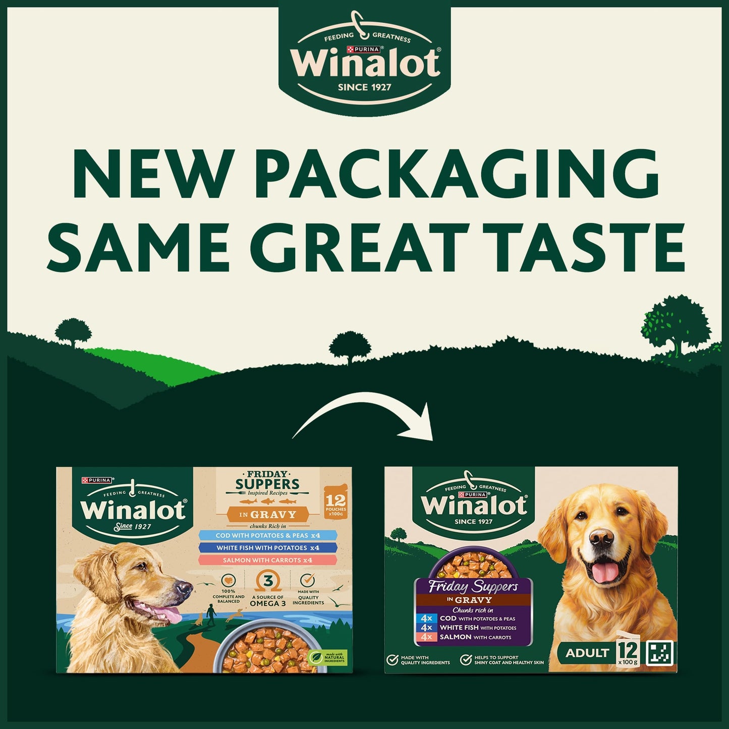 WINALOT Sunday Dinner Mixed in Gravy Wet Dog Food Pouches 40x100g