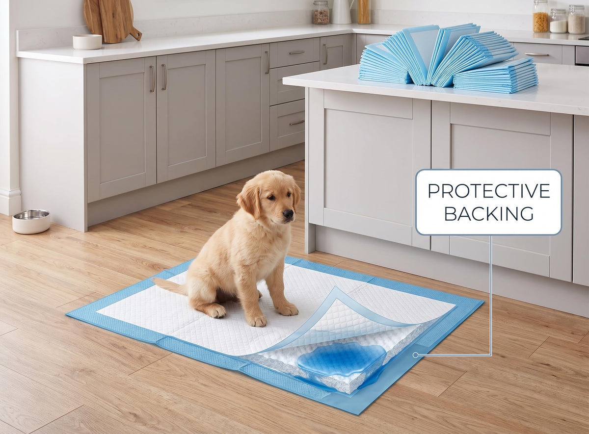 Bargain Factory - Pet Potty Training Pads Pack of 50 for Dogs Puppy Pads - Super-Absorbent 5 Layers Waterproof - 56 x 56 cm - Disposable Puppy Pee Pads
