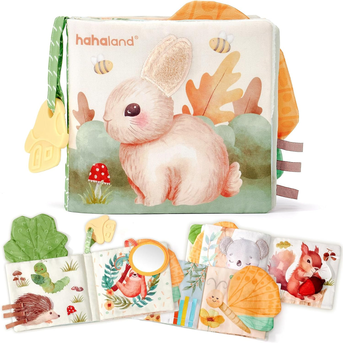 hahaland Baby Books 0-6 Months, Soft Cloth Newborn Books Toy for Babies