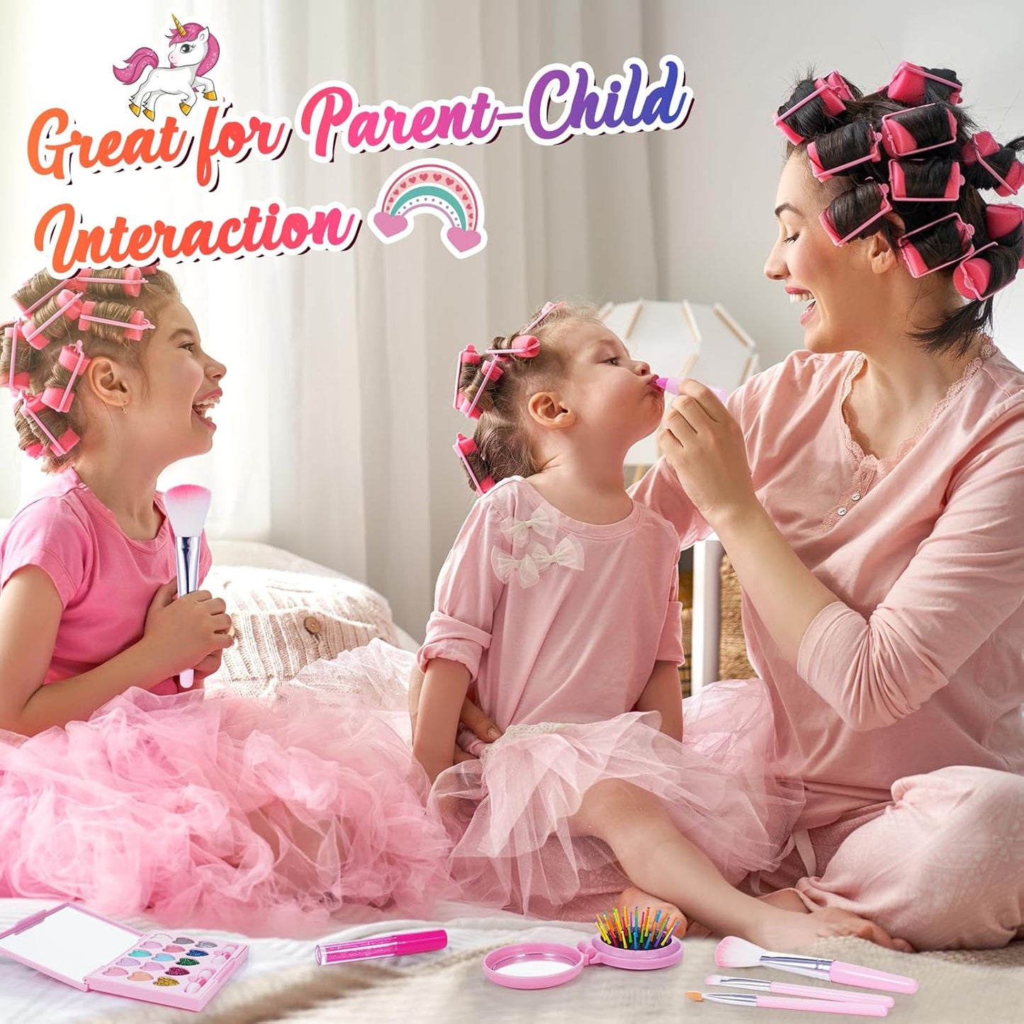 Hapikids Kids Makeup Sets, 4 5 6 Year Old Girl Gifts for 3-12 Year Olds Toys Age 4 5 6 7 8 Unicorn for Girls Make Up Set Birthday Gifts for Girls Kids Toys Pretend Unicorn