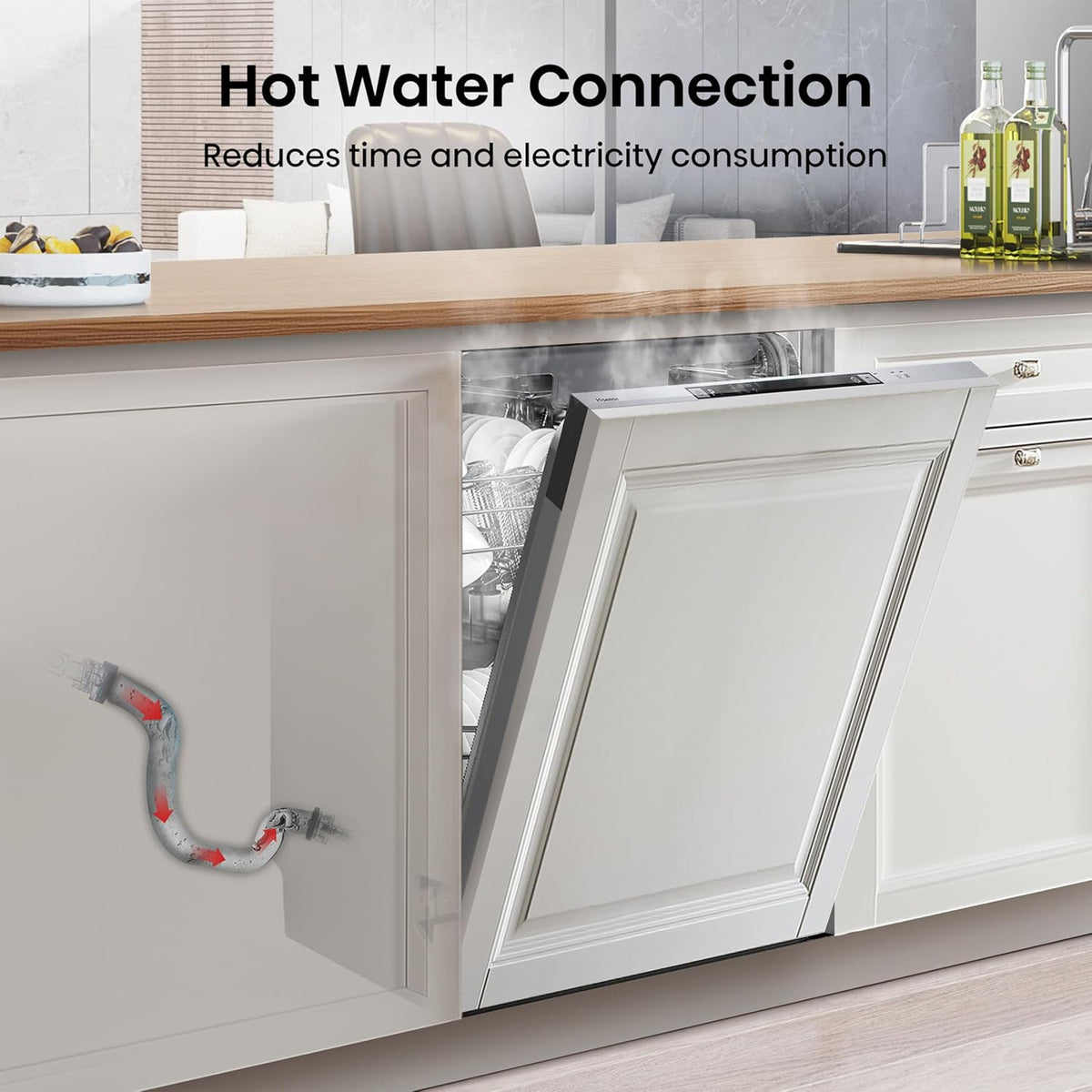 Hisense Fully Integrated Standard Dishwasher - Silver with Fixed Door Fixing Kit HV623D15UK - D Rated