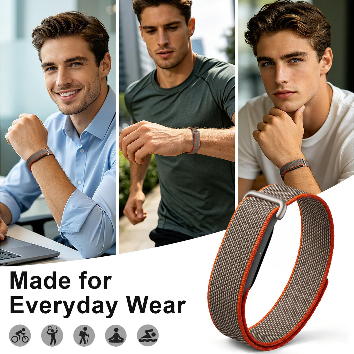 Compatible with Google Fitbit Air Strap Nylon Loop Sport Replacement Band