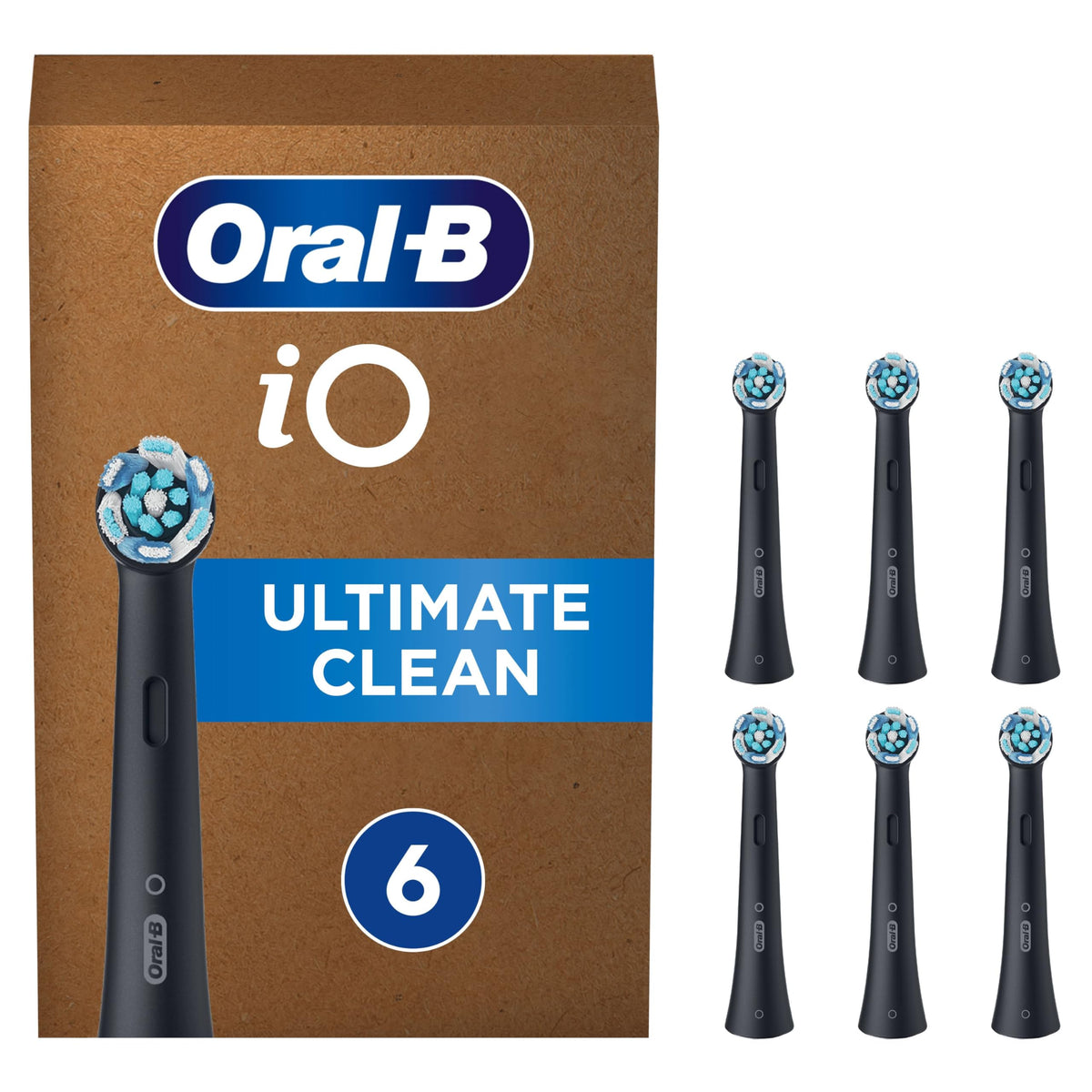 Oral-B iO Series Ultimate Clean Electric Toothbrush Heads, 8 Count, Black