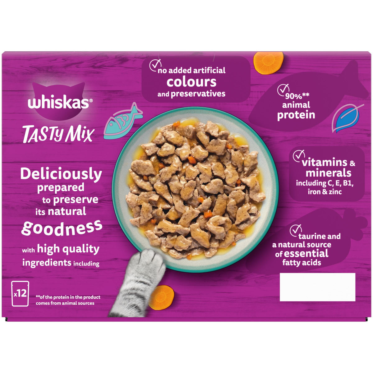whiskas Tasty Mix 1+Chef´s Choice in Gravy 40x85g Pouches, Adult Cat Food