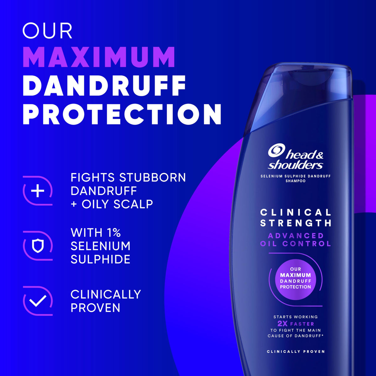Head & Shoulders Classic Clean 2in1 Anti Dandruff Shampoo, 1000ml. Up to 100% Flake Free, Clinically Proven. For Any Hair and Scalp Type. For Daily use. Clean Feeling