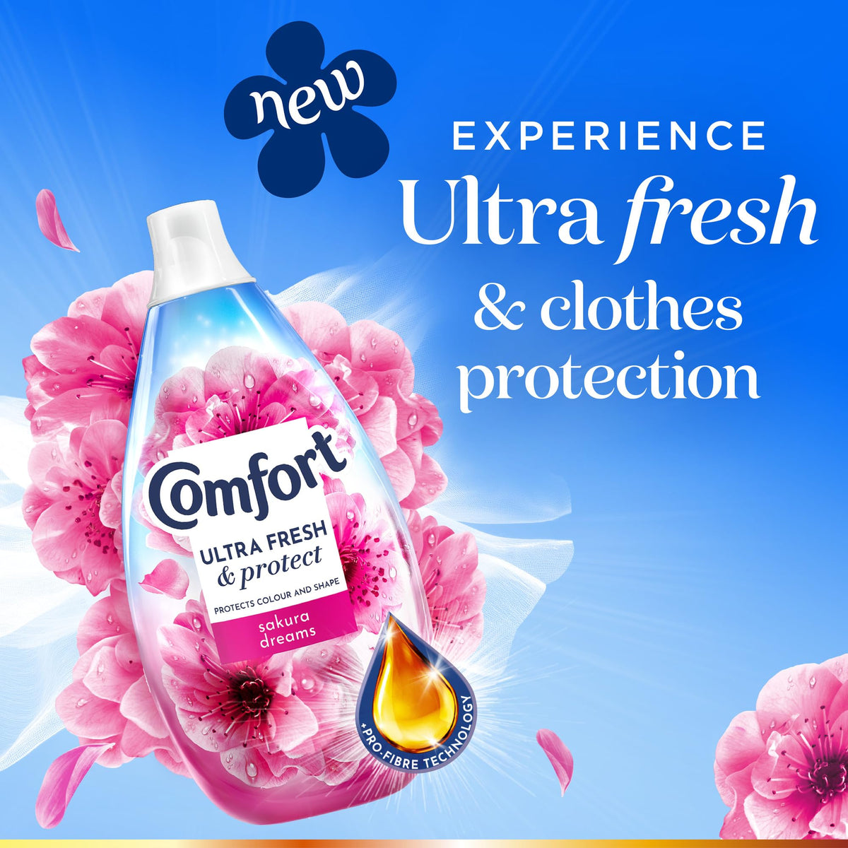 Comfort Pure Dreams Cashmere Soft Fabric Conditioner Dermatologist-Recommended Gentle Next to Sensitive Skin 48 washes(1.44 L) - Case pack of 6