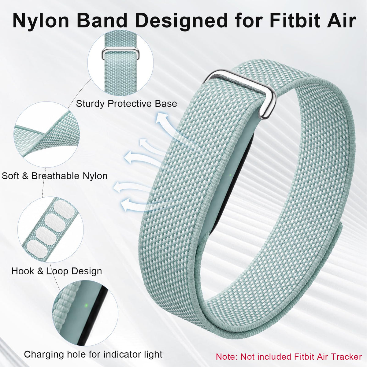 Compatible with Google Fitbit Air Strap Nylon Loop Sport Replacement Band