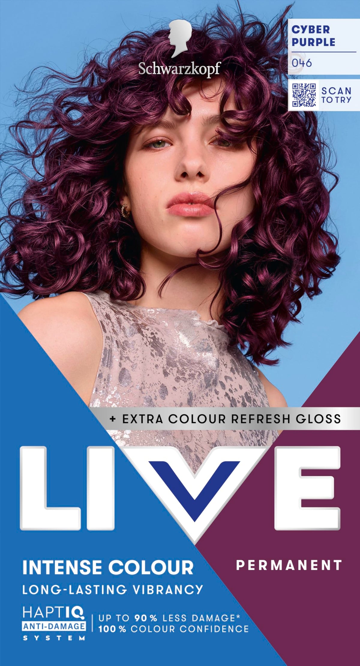 Schwarzkopf LIVE Intense Colour Hair Dye, 099 Deep Black