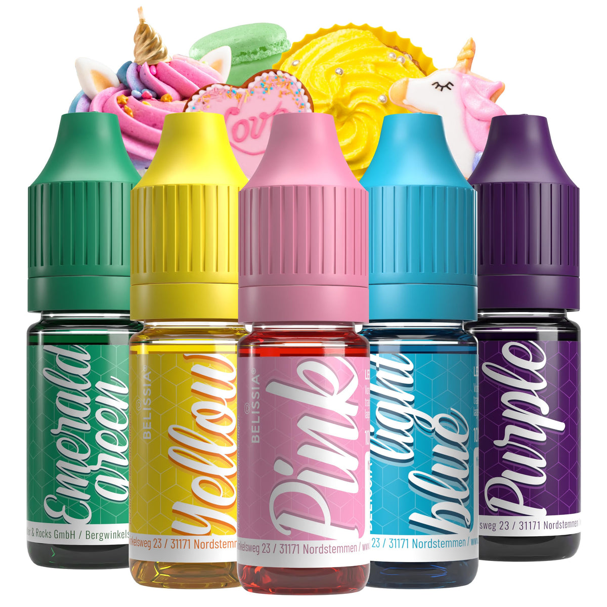 Belissia Liquid Food Colouring Rosa 10ml for Cooking and Baking