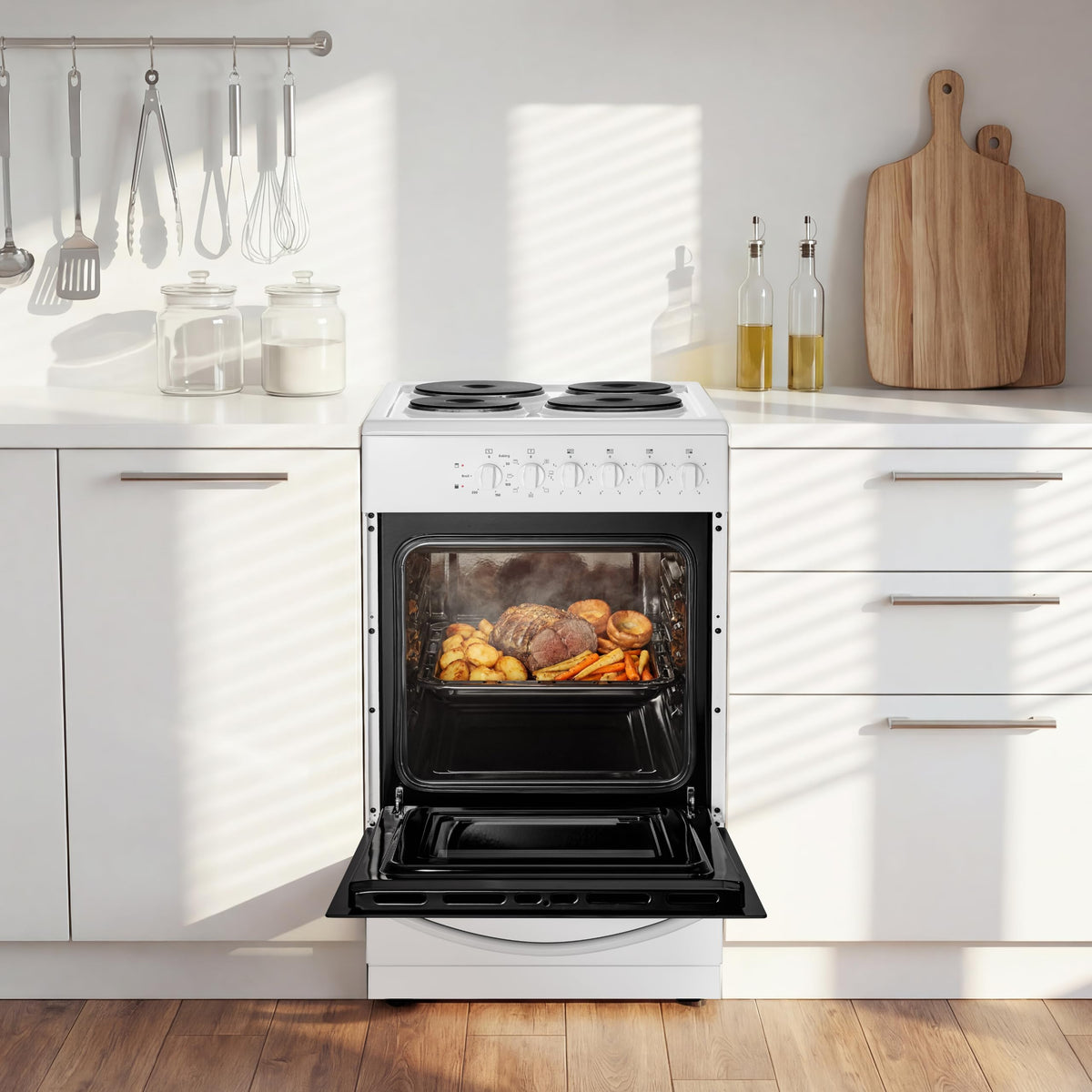 Midea 71L, 60cm Wide, Single Electric Built-in Fan Oven with Air Fry, 12 Oven Functions, Aqua Clean, LED Display, Convection, ECO, MultiLevel Cooking, Color Black - MBO65M90D2-BK