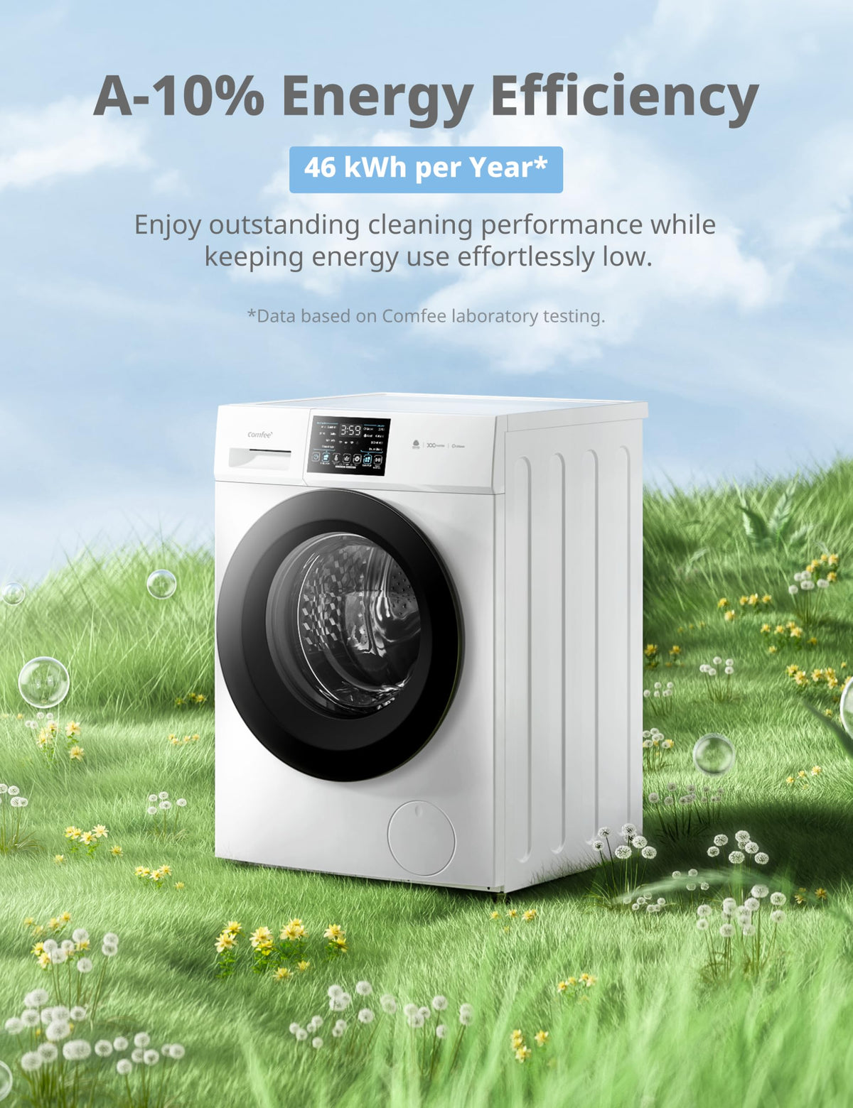 COMFEE' 10kg/7kg Washer Dryer Machine 2 in 1 Energy Class A BLDC Motor