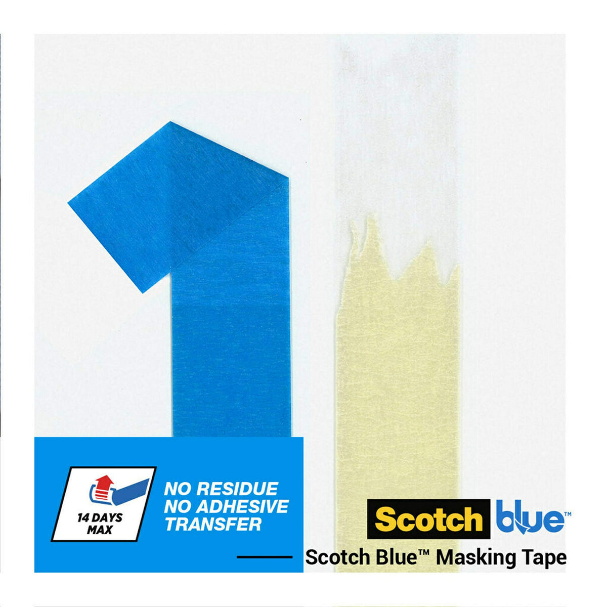 ScotchBlue Multi-Surface Premium Masking Tape, 24mm x 41m, 1 Roll/Pack - Scotch Adhesive Blue Painters Tape, For Painting and Decorating, Indoor & Outdoor, Sticks Well, 100% PEFC