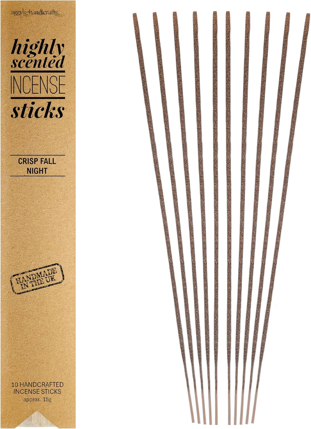 Highly Scented Incense Sticks, 10 Sticks (Crisp Fall Night)