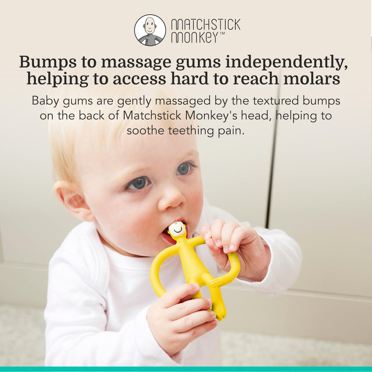 Matchstick Monkey Original Teether with Gel Applicator, Hearts
