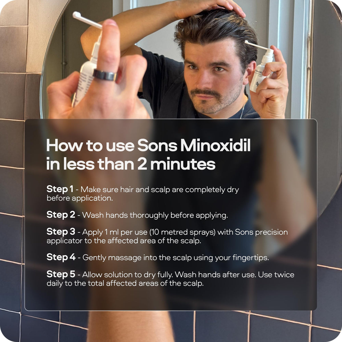 Sons Minoxidil 5% Spray (3x60ml), Hair Regrowth Treatment for Men