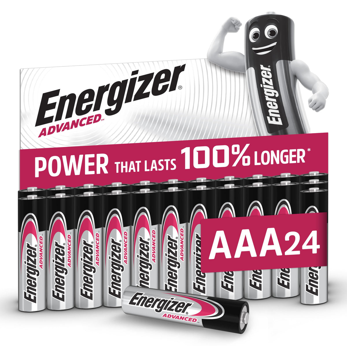 Energizer Advanced - AA Batteries (24 Pack) Up To 100% Longer Lasting