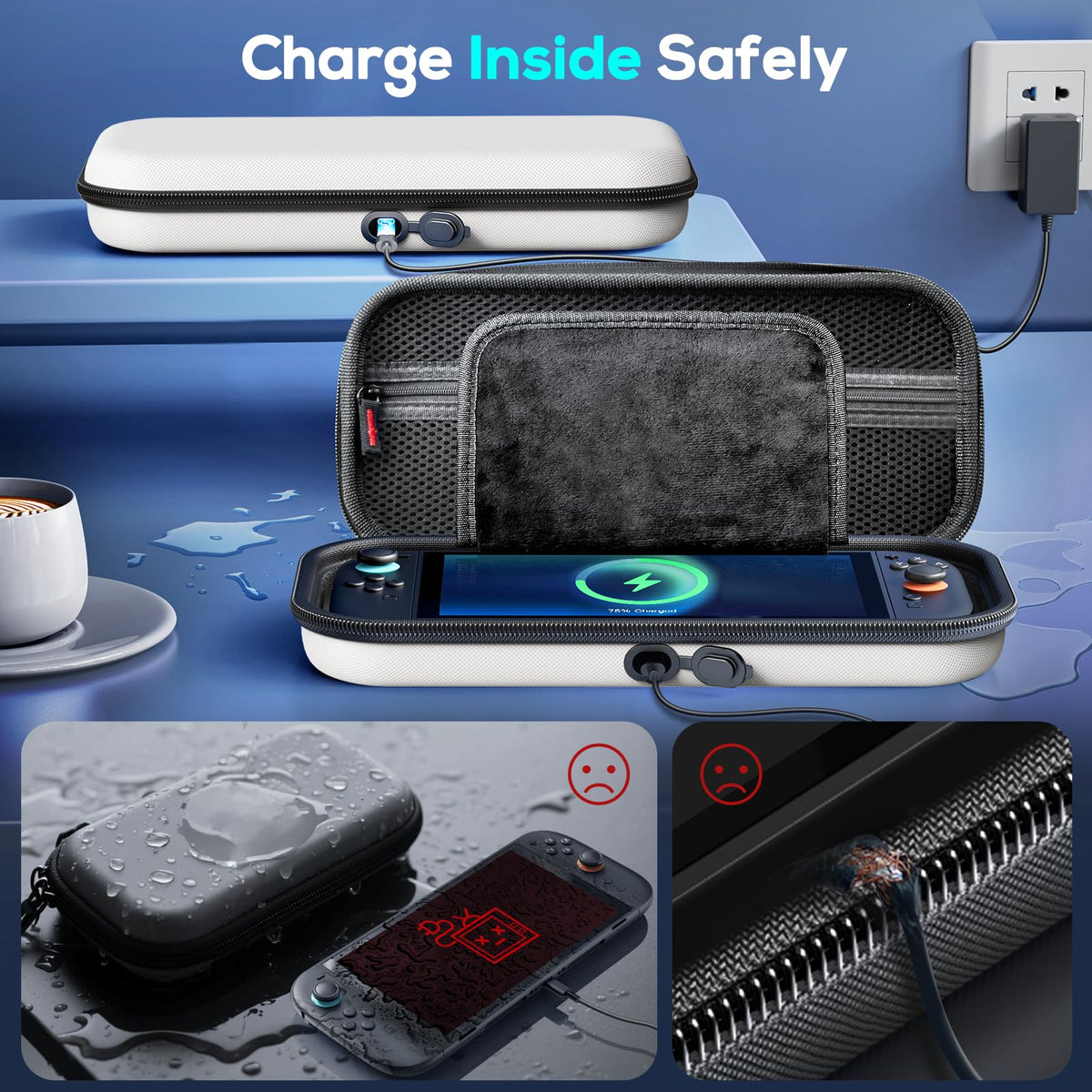 Case for Nintendo Switch 2, Travel Case with Charging Hole and 10 Game Card