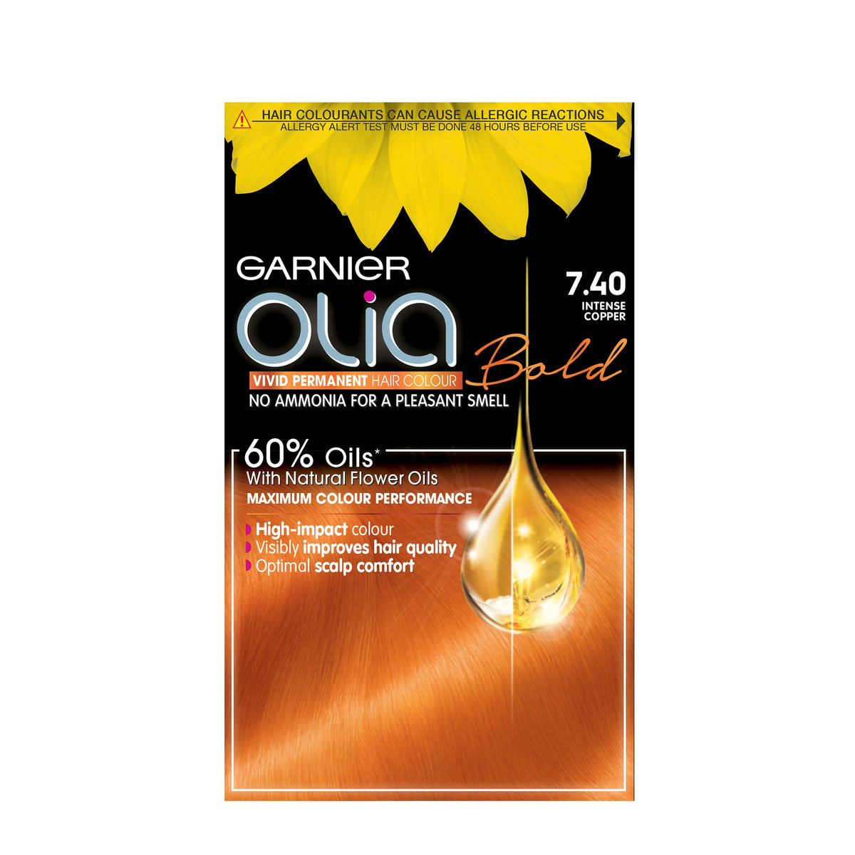 Garnier Olia Luminous Long-Lasting Permanent Hair Colour, 5.0 Brown