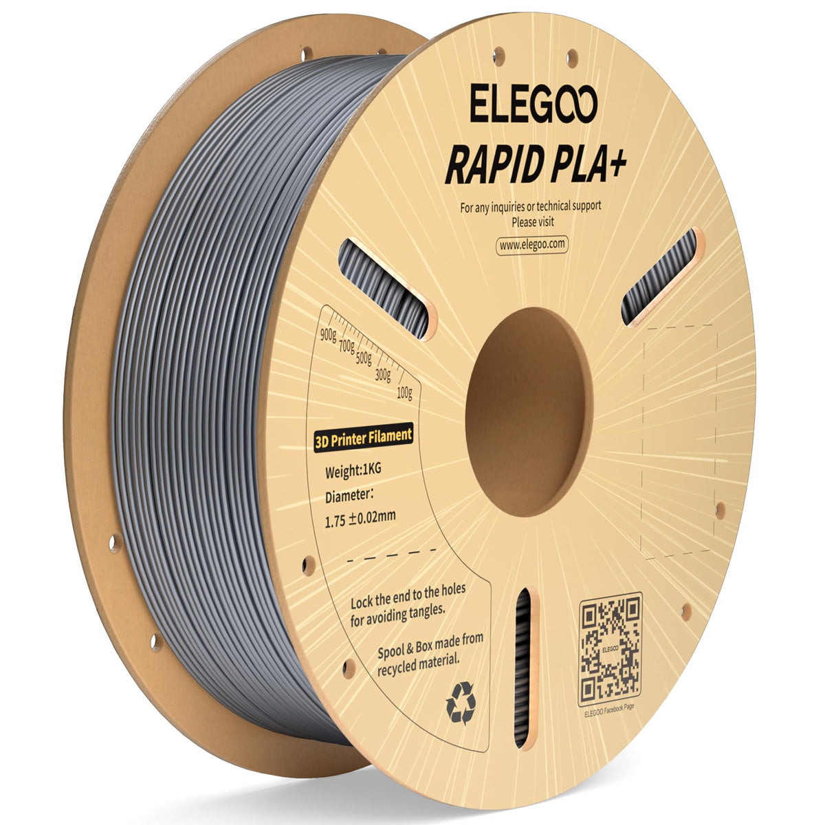 ELEGOO Rapid PLA Plus 3D Printer Filament 1.75mm Bundle 8 Colours 8 * 250g