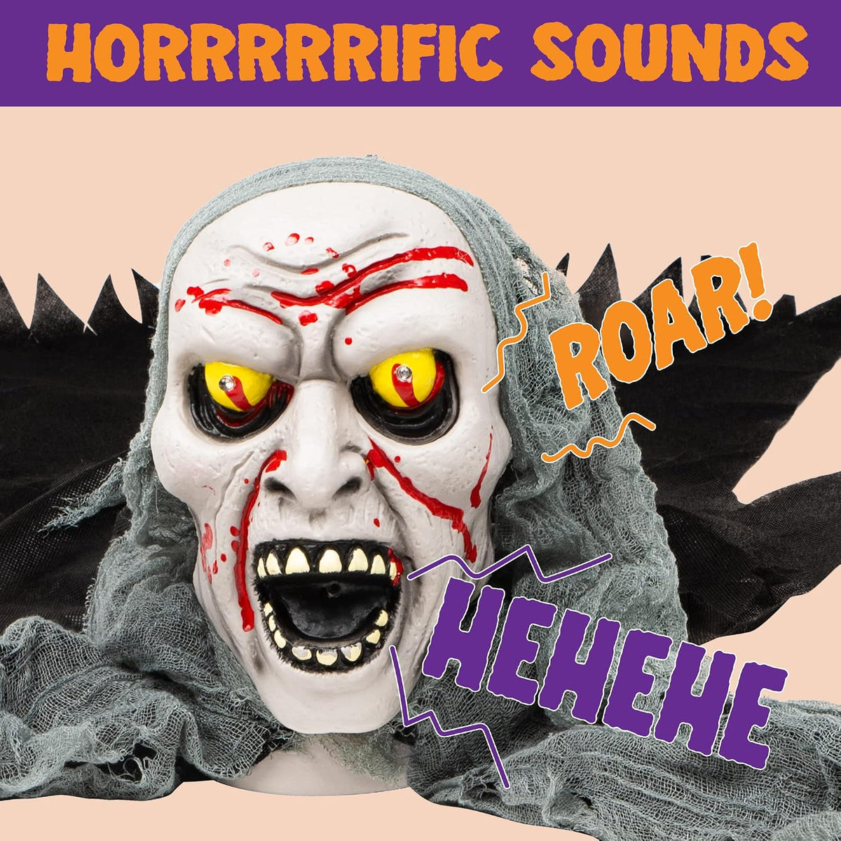 JOYIN Halloween Light-Up Zombie Groundbreaker Animated with Bloodstain and Creepy Sound for Outdoor, Lawn, Yard, Patio Decoration, Haunted House Decorations
