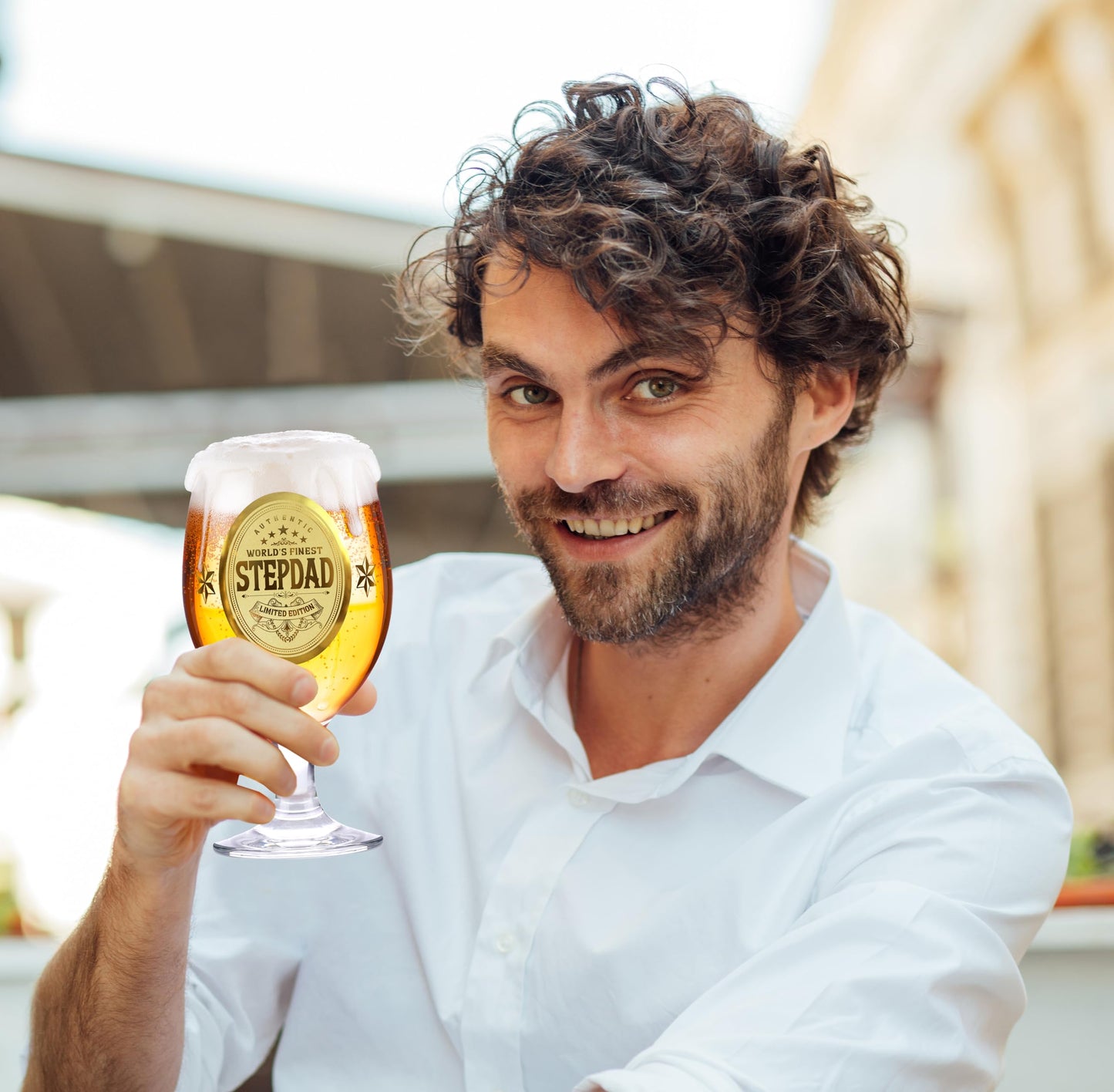 Crownly Crystal® Gold Birthday Gifts: Dad's Beer Glasses